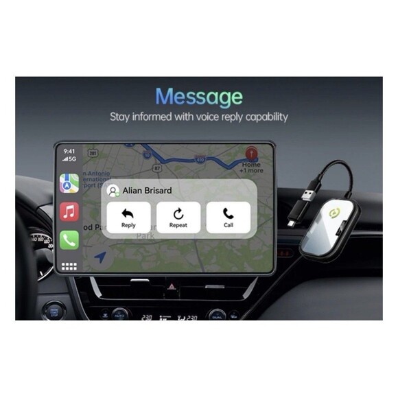 Wireless CarPlay Adapter for Apple iPhone, Converts Factory Wired CarPlay to - Picture 4 of 12